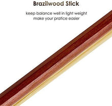 Load image into Gallery viewer, Violin Bow 4/4 Brazilwood Bow for Violin Octagonal Stick Ebony Frog with Mongolian Horse Hair
