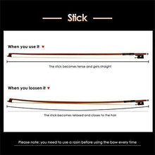 Load image into Gallery viewer, Violin Bow 4/4 Brazilwood Bow for Violin Octagonal Stick Ebony Frog with Mongolian Horse Hair
