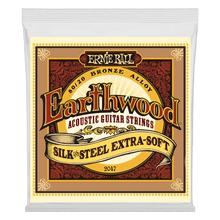 Load image into Gallery viewer, ERNIE BALL 2047 EARTHWOOD SILK &amp; STEEL EXTRA SOFT 80/20 BRONZE ACOUSTIC GUITAR STRINGS - 10-50 GAUGE-(6634832134338)

