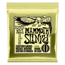 Load image into Gallery viewer, ERNIE BALL 2214 MAMMOTH SLINKY NICKEL WOUND ELECTRIC GUITAR STRINGS - 12-62 GAUGE-(6632629764290)
