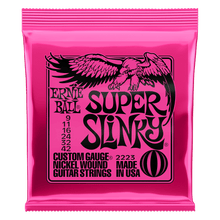 Load image into Gallery viewer, Ernie Ball Super Slinky nickel wound electric guitar strings 9-42 gauge pink pack
