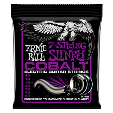 Load image into Gallery viewer, ERNIE BALL 2729 POWER SLINKY COBALT 7-STRING ELECTRIC GUITAR STRINGS - 11-58 GAUGE-(6633382609090)

