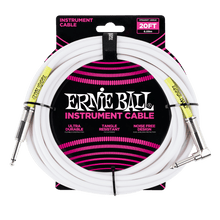 Load image into Gallery viewer, ERNIE BALL 20' STRAIGHT / ANGLE INSTRUMENT CABLE - WHITE P06047-(6841182453954)
