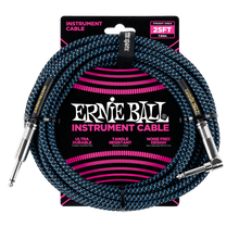 Load image into Gallery viewer, ERNIE BALL 25' BRAIDED STRAIGHT / ANGLE INSTRUMENT CABLE - BLACK / BLUE P06060-(6710048915650)
