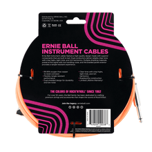Load image into Gallery viewer, ERNIE BALL 18' BRAIDED STRAIGHT / ANGLE INSTRUMENT CABLE - NEON ORANGE P06084-(6704894902466)
