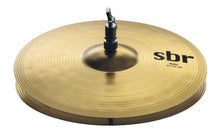 Load image into Gallery viewer, SABIAN SBR1302 13 inch SBR Hi-Hat cymbals with hammered lathed brass surface and mounting hardware
