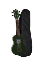 Load image into Gallery viewer, Hula Beach USA colorful soprano wood ukulele with basswood body, rosewood fingerboard, smooth geared tuners, and nylon gig bag
