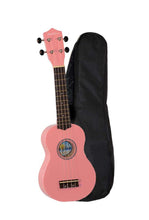 Load image into Gallery viewer, Hula Beach USA colorful soprano wood ukulele with black gig bag case

