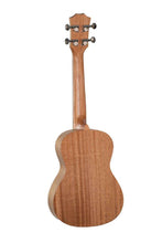 Charger l'image dans la galerie, Hula Beach USA Deluxe natural mahogany concert ukulele back view with chrome tuners and rosewood fingerboard
