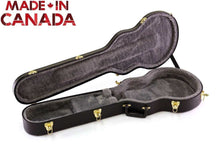 Load image into Gallery viewer, Open Hardshell Les Paul electric guitar case with plush interior and heavy-duty hardware made in Canada

