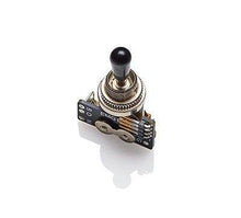 Load image into Gallery viewer, EMG solderless 3 way toggle switch for Gibson guitars with black knob and BNOG connector arrangement
