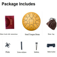 Load image into Gallery viewer, Tongue Drum / Steel Handpan Drum with Accessories 11 Note / 6 Inch
