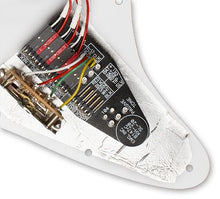 Load image into Gallery viewer, EMG Kirk Hammett Strat Pickguard Setup KH20 Black - S/S/81 combo w/White Pearloid 3 Ply Pickguard-(6580325417154)
